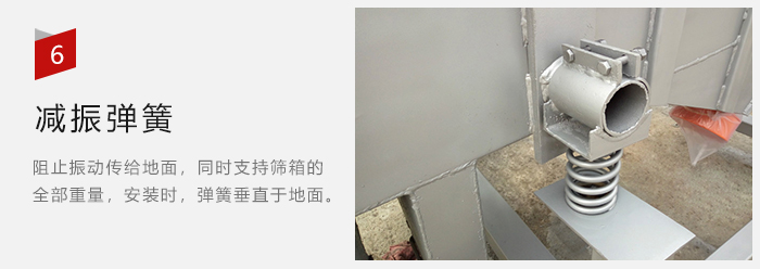 減振彈簧為減少篩箱與支撐裝置之間的摩擦而產生。