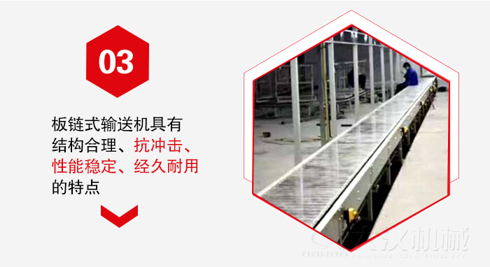 板鏈輸送機具有抗沖擊性能穩定，經久耐用的的特點展示圖